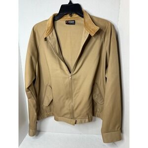 Vintage 70s 80s RRRRuss Togs‎ Tan Corduroy Collar Bomber Jacket Women's Size 14